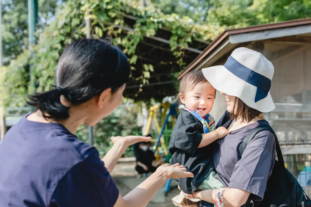 登園する朝の時間